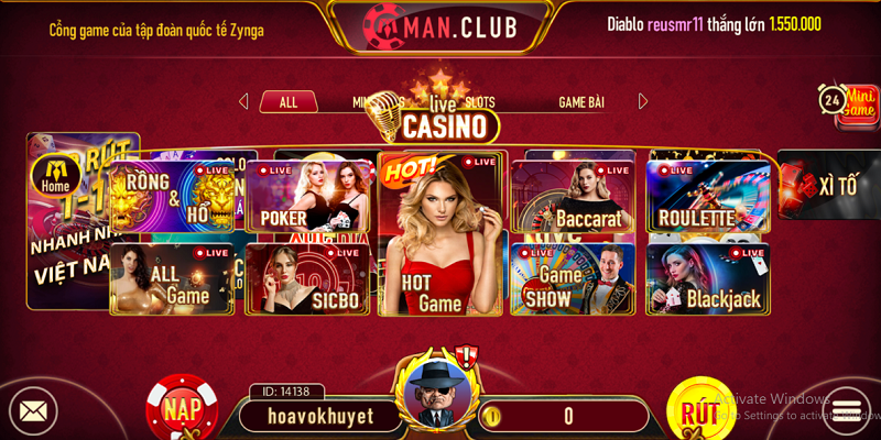 Đăng nhập ManClub có thể thực hiện trên các nền tảng